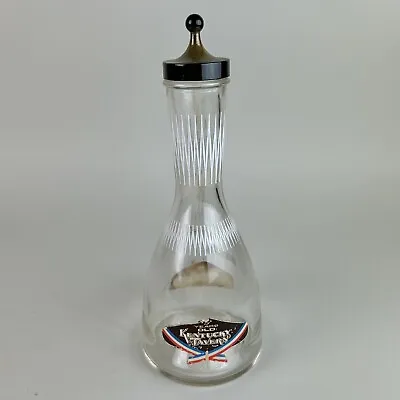VTG 1957 Kentucky Tavern Bourbon Whiskey Glass Decanter Striped Atomic Bottle • $27.55