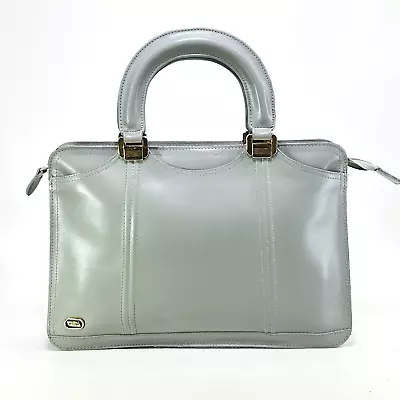 Vtg Phillippe Handbag Robins Egg Blue Leather Satchel Attache Purse Bag • $45