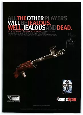 2008 GameStop Print Ad Call Of Duty Word At War M1A1 Rifle Preorder Code Jealous • $11.50