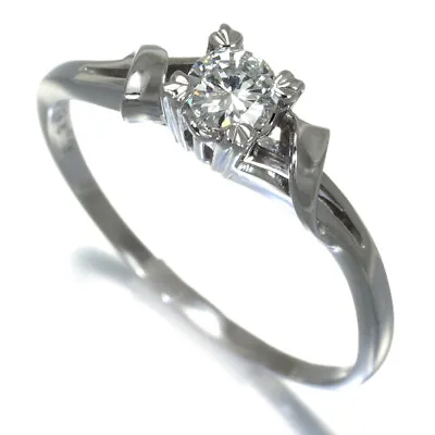 Auth MIKIMOTO Ring Diamond 0.25ct Solitaire US8.5 14K 585 White Gold • $401.21