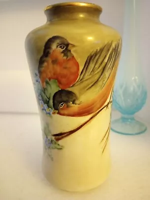 Handpainted Czechoslovakia Vase Birds & Flowers  Epiag Royal #1692 • $26