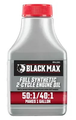 Black Max Full Synthetic 2-Stroke Engine Oil 50:1/40:1 Makes 1 Gallon - 2.6oz • $7.90