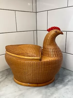 Vintage Shanghai Woven Rattan Chicken Basket • $29.99