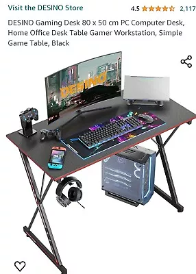 Cheap Gaming Desk PC Computer Desk Home & Office 80 X 50 Cm BNIB Compact Kids  • £34.99