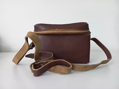 Genuine Vintage Brown Leather Camera Shoulder Bag • $12