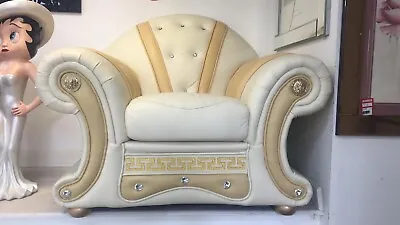 £100 • Buy Venus Versace Style Leather Sofa Armchair