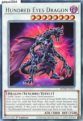 YuGiOh Hundred Eyes Dragon MZMI-EN051 Rare 1st Edition • £0.99