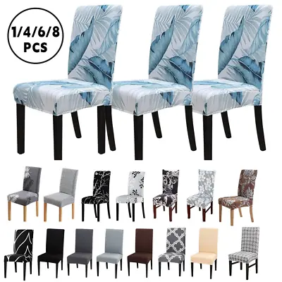 $9.99 • Buy Dining Chair Cover Stretch Seat Covers Spandex Wedding Banquet Washable Party AU