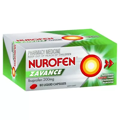 Nurofen Zavance 80 Liquid Capsules Fast Pain Relief Body Pain Migraine Headaches • $34.43