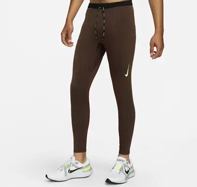 Nike Dri-FIT ADV AeroSwift Racing Men's Tights Pants Brown Sz M DM4613-013 • $74.99