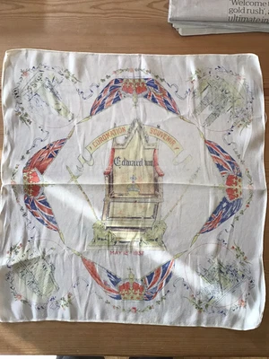 £30 • Buy Edward VIII Coronation Silk Handkerchief 12 May 1937