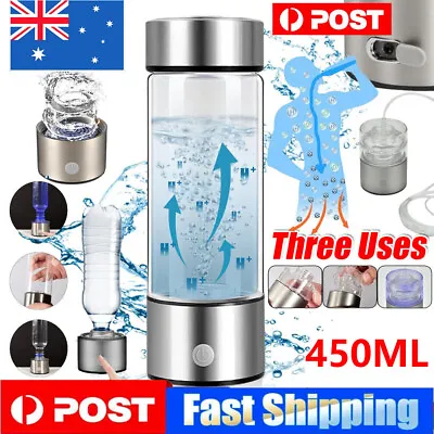 450ml Portable Hydrogen Rich Alkaline Water Ionizer Generator Bottle Cup Mug • $38.99