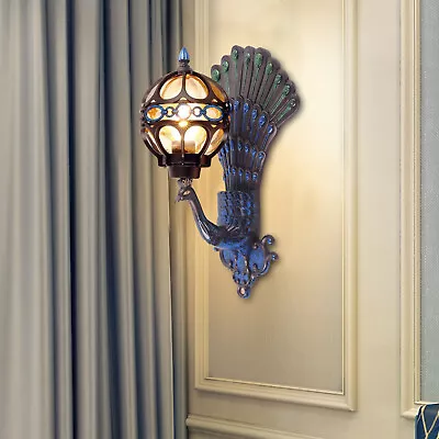 Antique Vintage Peacock Wall Light Fixture Wall Sconce Porch Lamp Waterproof NEW • $74.10