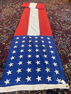 Vintage Early 48 Star Hanging Banner American Flag Stars 23” X 29 ‘ Feet • $185