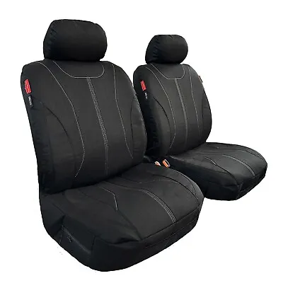 $153.99 • Buy Cotton Canvas Seat Covers Black For Ssangyong Musso XLV Ultimate Front Pair