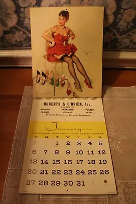 1963 Full Year Pinup Girl Calendar By Gil Elvgren Robert O'Brian Inc Syracuse NY • $110