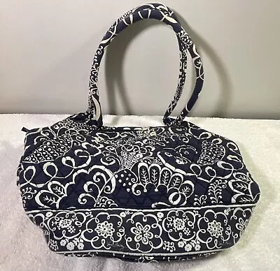 Vera Bradley Floral Blue Bowler Bag Quilted Floral Handbag Pocketbook • $11.88