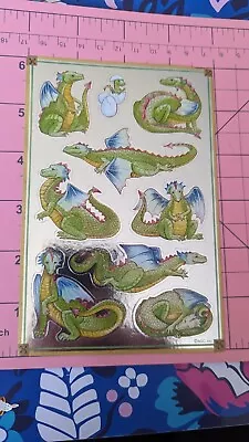 Vintage American Greetings Stickers Dragons Foil One Sheet READ • $4.50