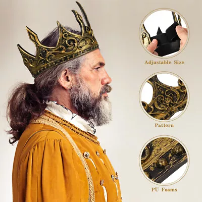 Kings For Men Medieval King Costume King Crowns For Men King Crowns For Boys • $9.17