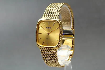 [ Exc+5 ] RADO ELEGANCE 121.9541.2 Gold Dial Vintage Qz Men's Watch From JAPAN • $189.80