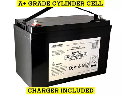 £431.09 • Buy 100Ah 12V LITHIUM LiFePO4 Battery For Leisure, Solar, Wind And Off-grid 12 Volt
