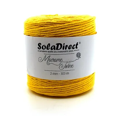 2 3 5 Mm Yellow Natural Craft Macramé Cotton String Artisan Thread Twisted Cord • £9.88