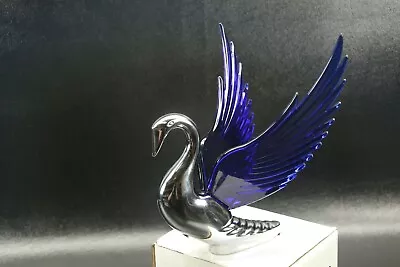 Flying Swan 40's 50's Hood Ornament Custom Hot Rod Truck Blue Wings • $146.65