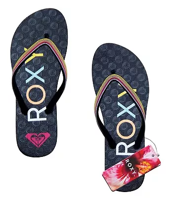 ROXY CRUSH III Beaded Flip Flops Thongs Pool Sandals Women's 6 7 8 Or 10 NWT • $19.99