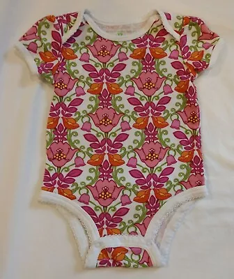 Vera Bradley Baby ~ Floral Bodysuit W/ Ruffle Bottom ~ Lilli Bell  6-9 Months  • $7.99