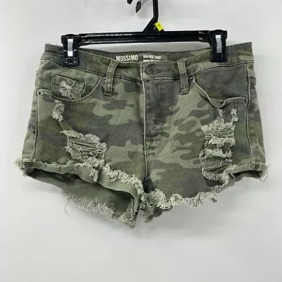 Mossimo Supply Co. Camo High Rise Denim Shorts Distressed Sz 4 Camouflage • $4