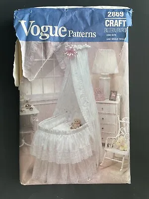 $9.99 • Buy Vogue Craft 2869 Sewing Pattern Bassinet Accessories Crib Skirt Canopy Used