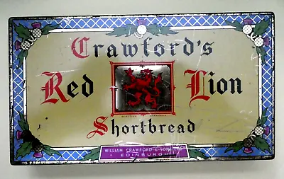 Early 1900's WILLIAM CRAWFORD EDINBURGH  RED LION  SHORTBREAD BISCUIT TIN • £9.99