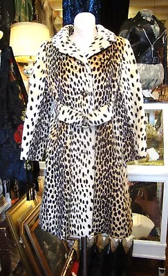 Vintage 1960's Cheetah Faux Fur Coat /Chetar By DeMilo/Size Small To Medium • $159