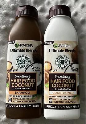 £8 • Buy Garnier Ultimate Blends Hair Food Coconut & Macadamia Shampoo &Conditioner 350ml