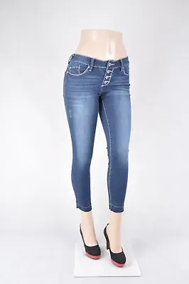 Vanity Women's Denim Blue Jeans Dark Wash Skinny Stretch Ankle Length #WG-470 • $14.99