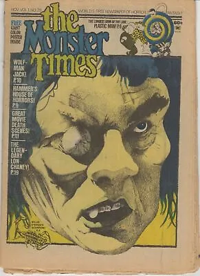 The Monster Times - Nov. 1973 - Vol. 1 No. 28 - Wolf Man Jack Lon Chaney • $18