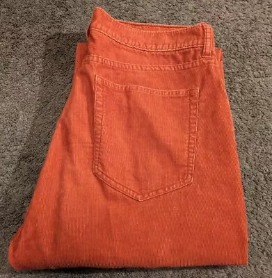 Men's J.Crew Straight Leg Orange Corduroy 5 Pocket Pants Size 34x32 • $17.99