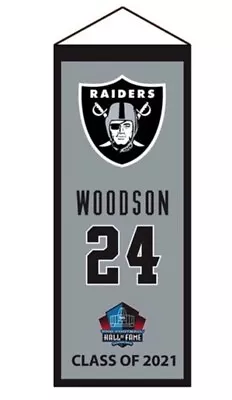 Charles Woodson Oakland Raiders Mini Retirement Banner #24 Nfl Hall Of Fame Hof • $54.99