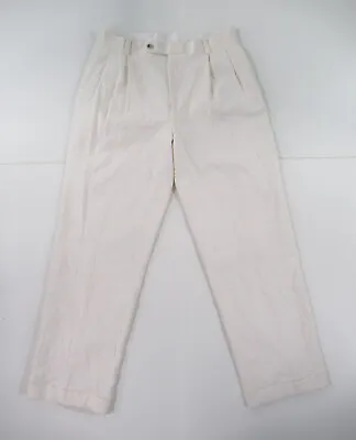 Sean John Men's White Cream Pleated Dress Pants Size 34 Measured 32X31 #D481 • $9.99
