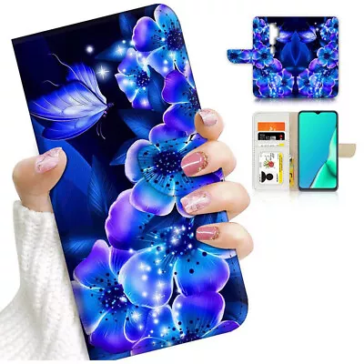 ( For Oppo A9 2020 ) Wallet Flip Case Cover PB24503 Glowing Flower • $12.99