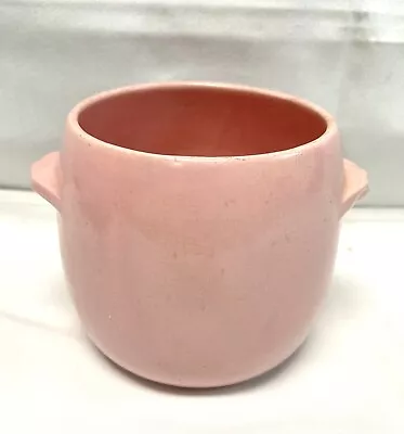 VTG MCM 5.5” Round MCCOY PINK Cachepot Window Flower Pot Planter Handles • $34.99