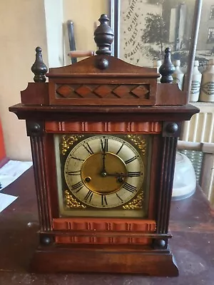 Vintage H.A.C German 14 Day Strike Mechanical Wooden Mantle Clock Wurttemberg • £24.99