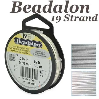 Beadalon Wire 19 Strand Stainless Steel Bead Stringing Choose Colour Size Length • £29.99