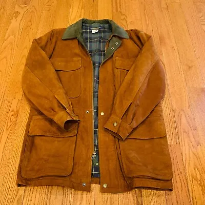 Brooks Brothers Men's Suede Leather Hunting Field Shooting Jacket Car Coat • $499.99