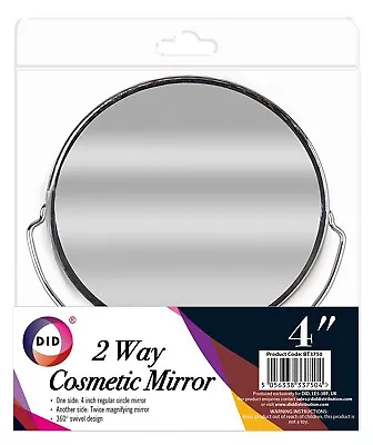 Cosmetic Mirror Metal Makeup Room Magnify Double Sided Round Two Way 4 Inch • £3.09