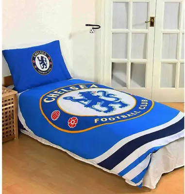 Official Chelsea FC Single Duvet Cover Set With Single Blue & White  • £32.89