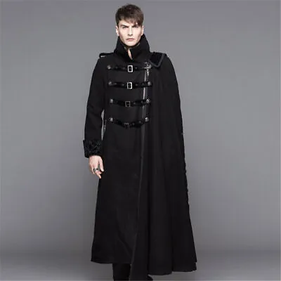 Devil Fashion Men's Retro Rock Coat Jacket Black Gothic Steam Punk Aristocrat • $244.46