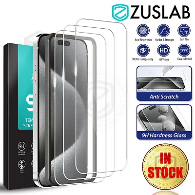 $9.95 • Buy IPhone 15 Pro Max Plus Full Cover Tempered Glass Screen Protector For Apple X 3