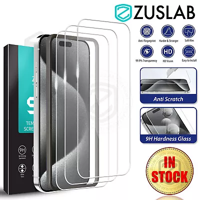 IPhone 15 Pro Max Plus Full Cover Tempered Glass Screen Protector For Apple X 3 • $9.95