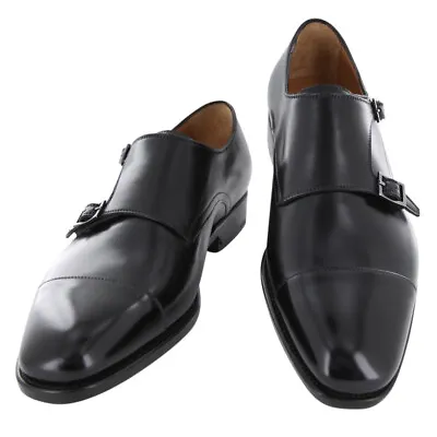 Fiori Di Lusso Black Leather Double Monk Strap Shoes - (659) • $549